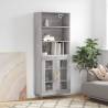 Highboard Grey Sonoma 69.5x34x180 cm Engineered Wood Colour grey sonoma Quantity in Package 1 Model 2 glass doors 