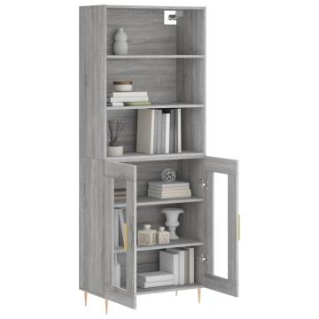 Stylish Highboard Grey Sonoma - 69.5x34x180 cm | HipoMarket UK