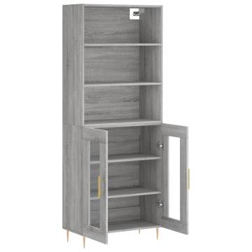 Stylish Highboard Grey Sonoma - 69.5x34x180 cm | HipoMarket UK