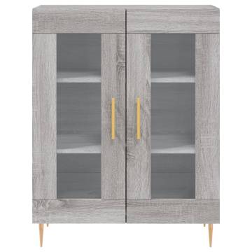 Stylish Highboard Grey Sonoma - 69.5x34x180 cm | HipoMarket UK