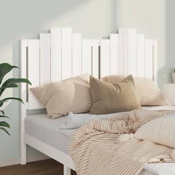 Stylish White Bed Headboard – Solid Pine Wood 141x4x110 cm