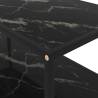 Contemporary Black Coffee Table with Tempered Glass - 100x50x35 cm