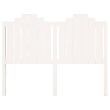 Stylish White Bed Headboard – Solid Pine Wood 141x4x110 cm