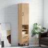 Highboard Sonoma Oak 34.5x34x180 cm Engineered Wood Colour sonoma oak Quantity in Package 1 Model 2 drawers 2 shelves 