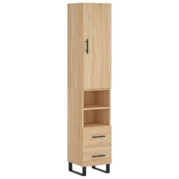 Stylish Highboard Sonoma Oak - 34.5x34x180 cm | Hipo Market