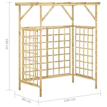 Garden Pergola for Double Bins - Impregnated Pinewood