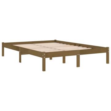 Honey Brown Solid Wood Pine Bed Frame 160x200 cm | Hipo Market