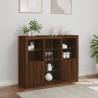 Modern Sideboards with LED Lights - 3 pcs Brown Oak