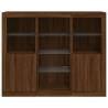 Modern Sideboards with LED Lights - 3 pcs Brown Oak