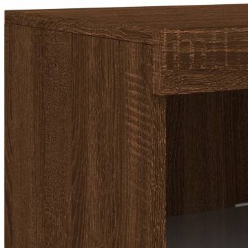 Modern Sideboards with LED Lights - 3 pcs Brown Oak