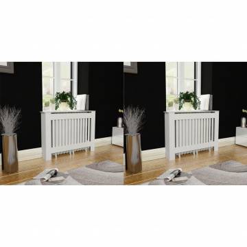 Stylish White MDF Radiator Covers - 2 pcs - 112 cm