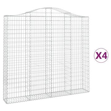 Arched Gabion Baskets | 4 pcs | Garden Barriers | Galvanised Iron