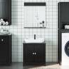 2 Piece Bathroom Furniture Set BERG - Black Solid Wood Pine