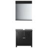 2 Piece Bathroom Furniture Set BERG - Black Solid Wood Pine