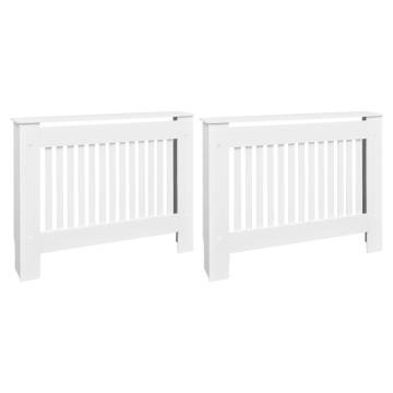 Stylish White MDF Radiator Covers - 2 pcs - 112 cm