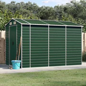 Garden Shed Green 191x300 cm - Durable Galvanised Steel