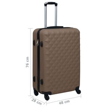 Durable Brown Hardcase Trolley - ABS Travel Suitcase