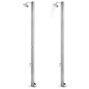 Garden Shower with Grey Base - 220 cm Stainless Steel