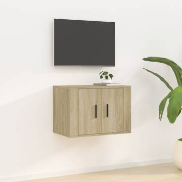 Wall Mounted TV Cabinet Sonoma Oak - 57x34.5x40 cm