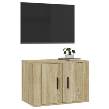 Wall Mounted TV Cabinet Sonoma Oak - 57x34.5x40 cm