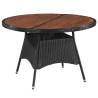 Elegant Garden Table - 115x74 cm Poly Rattan & Acacia Wood