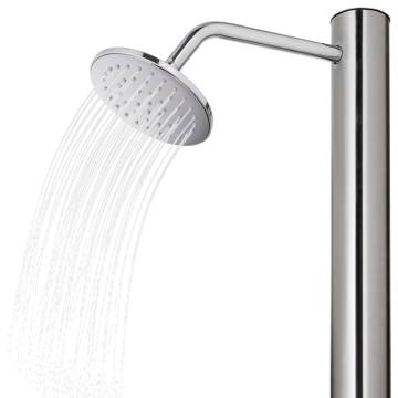 Garden Shower with Grey Base - 220 cm Stainless Steel