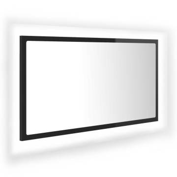 LED Bathroom Mirror High Gloss Black 80x8.5x37 cm | Hipomarket