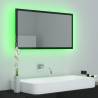 LED Bathroom Mirror High Gloss Black 80x8.5x37 cm | Hipomarket