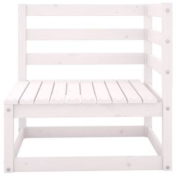 5 Piece Garden Lounge Set - White Solid Pine Wood