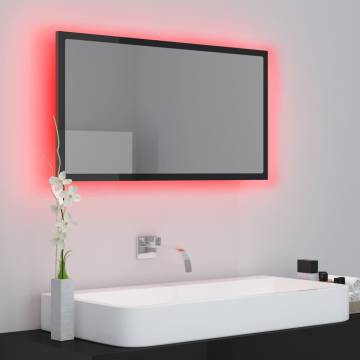 LED Bathroom Mirror High Gloss Black 80x8.5x37 cm | Hipomarket