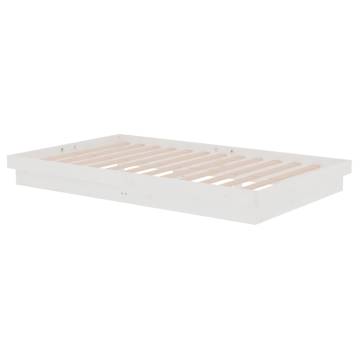 White Solid Wood Pine Bed Frame 120x200 cm | Hipo Market