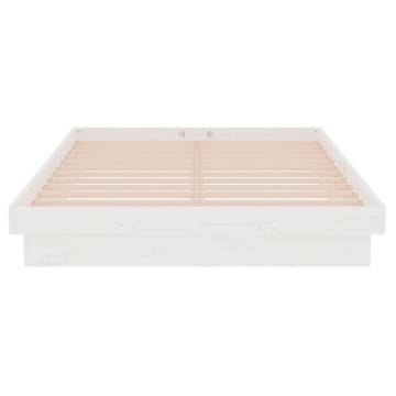 White Solid Wood Pine Bed Frame 120x200 cm | Hipo Market