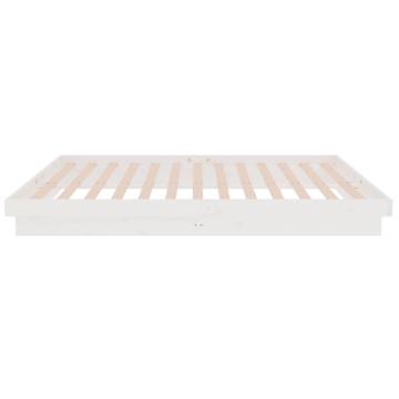 White Solid Wood Pine Bed Frame 120x200 cm | Hipo Market