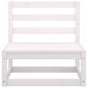 5 Piece Garden Lounge Set - White Solid Pine Wood