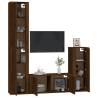 Stylish 4 Piece TV Cabinet Set in Brown Oak | Hipo Market