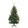 150 cm Artificial Hinged Christmas Tree with 120 LEDs & Ball Set