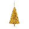 Artificial Pre-lit Christmas Tree with Ball Set Gold 120 cm PET Colour gold Size 120 x 65 cm Quantity in Package 1 Number of Branch Tips 