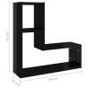 High Gloss Black Wall Shelf - 2 pcs Engineered Wood - 50x15x50 cm