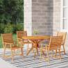 5 Piece Garden Dining Set Solid Wood Acacia Size Ø 110 cm table Number of 4 