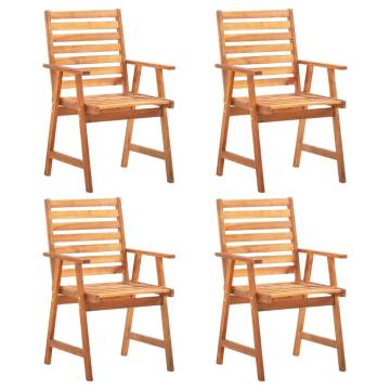 5 Piece Garden Dining Set - Solid Acacia Wood - Hipomarket