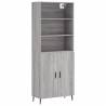 Stylish Highboard Grey Sonoma - 69.5x34x180 cm Engineered Wood