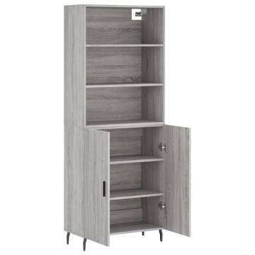 Stylish Highboard Grey Sonoma - 69.5x34x180 cm Engineered Wood