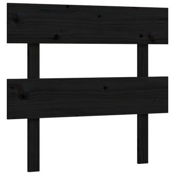 Black Single Bed Frame with Headboard | Solid Pine Wood