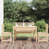 4 Piece Garden Dining Set Solid Wood Pine Colour natural pine Number of 4 