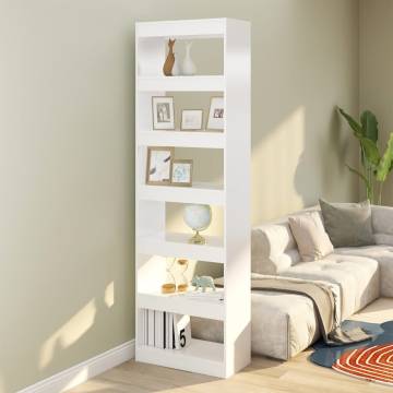 Stylish White Book Cabinet & Room Divider | 60x30x198 cm