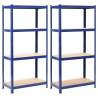 Storage Shelves 2 pcs Blue 80x40x160 cm Steel and MDF Colour blue Size 80 x 40 x 160 cm Quantity in Package 2 Amount 