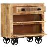 Stylish Side Cabinet with Wheel - Solid Mango Wood - 70x40x75 cm