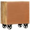 Stylish Side Cabinet with Wheel - Solid Mango Wood - 70x40x75 cm