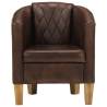 Luxurious Light Brown Real Leather Tub Chair | Hipo Market