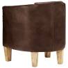 Luxurious Light Brown Real Leather Tub Chair | Hipo Market